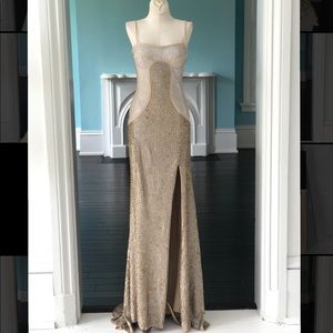Jovani Couture prom pageant metal gown dress gala